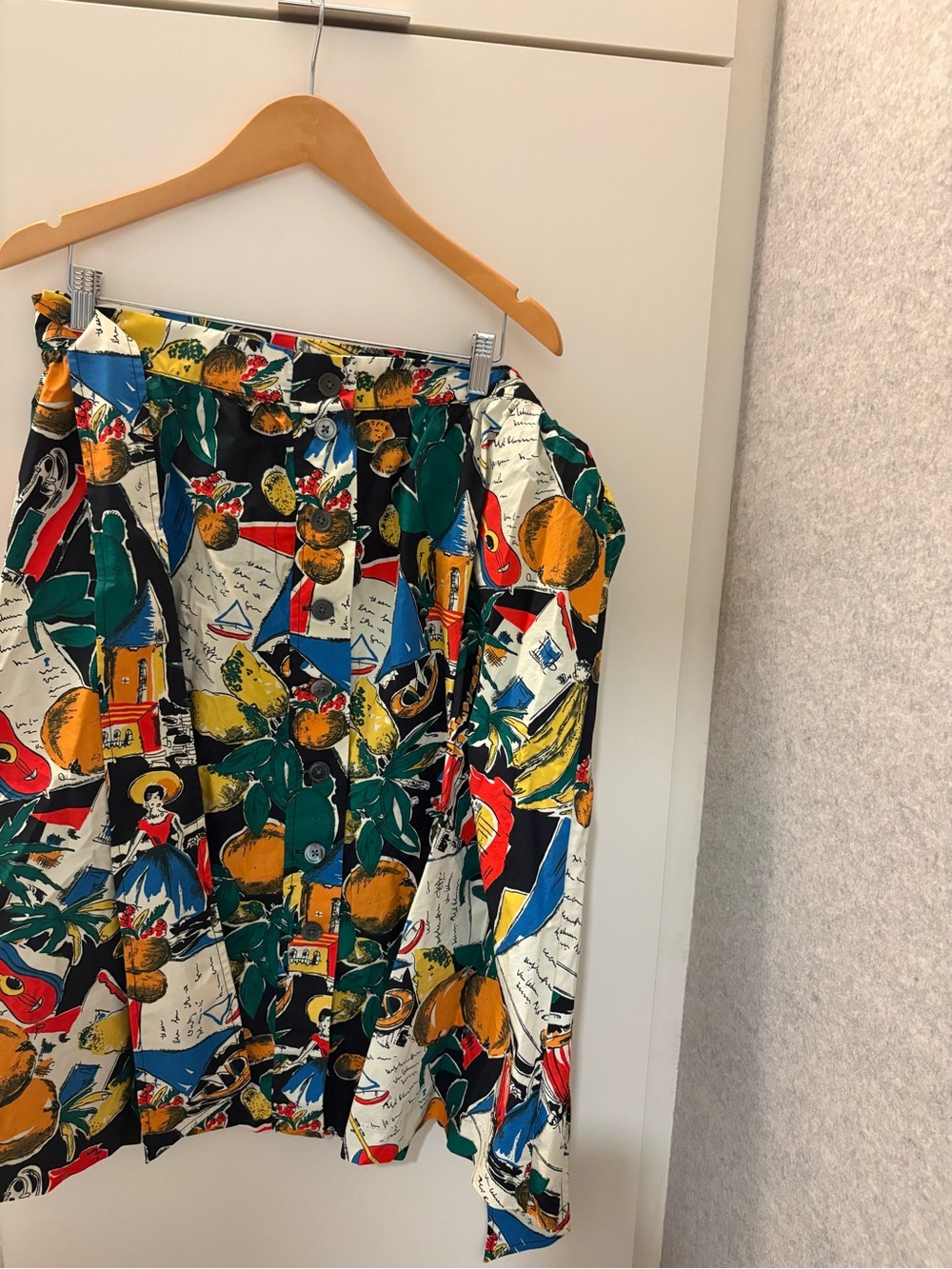 J. Crew Postcard Print Midi Skirt. Size 16. Like New.